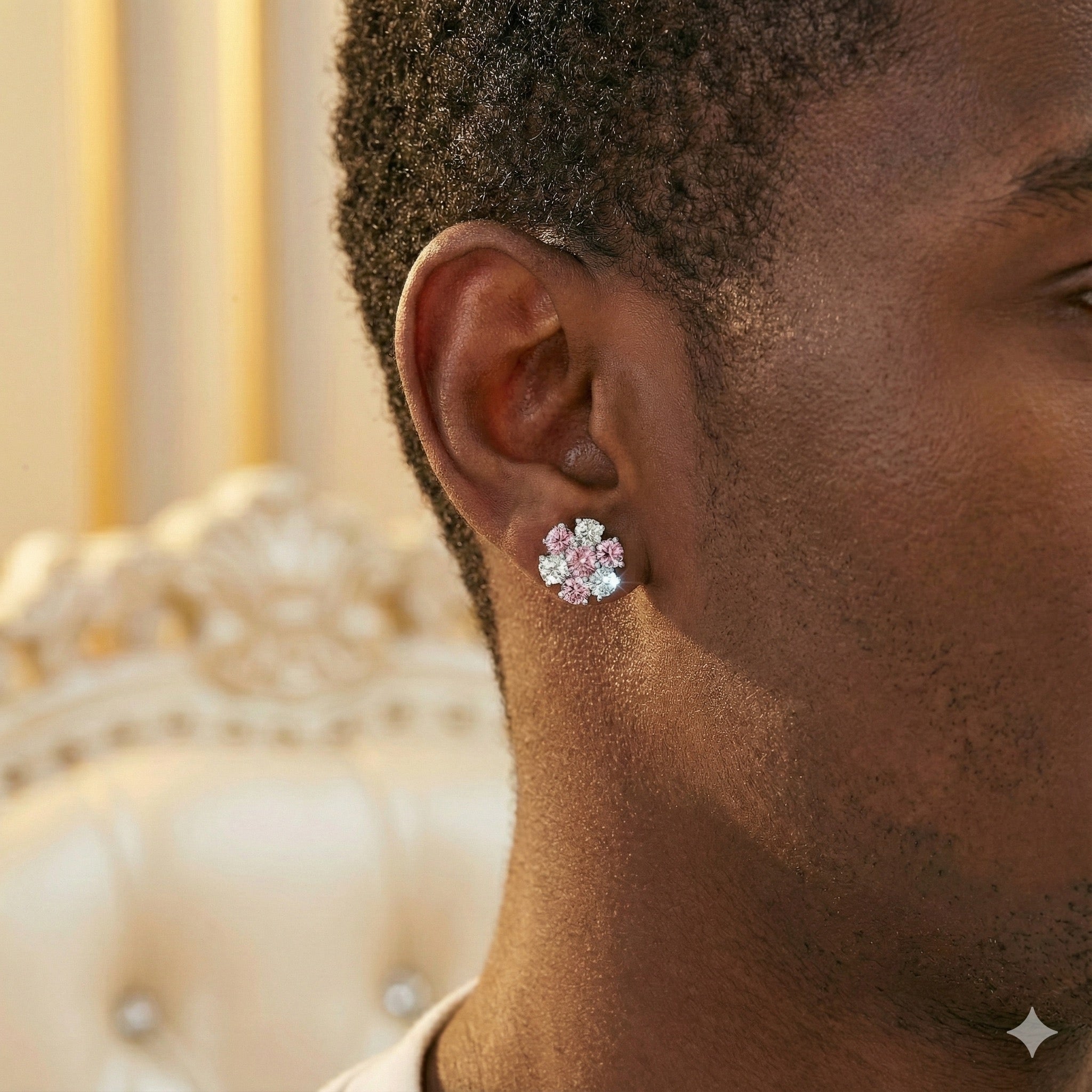 Pink Petal Diamond Earrings