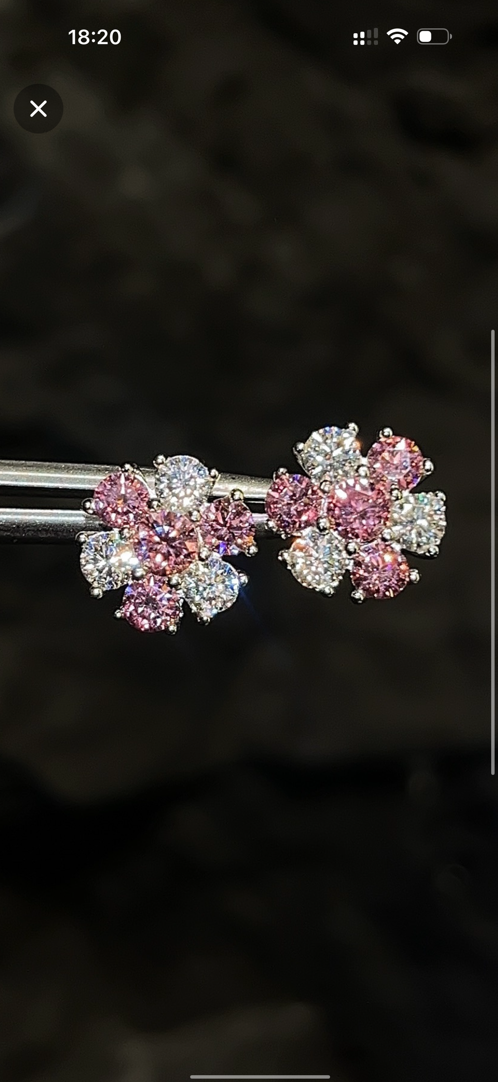 Pink Petal Diamond Earrings