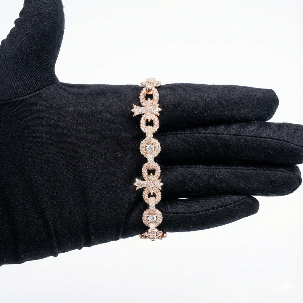 Rose Gold Cross Link Bracelet