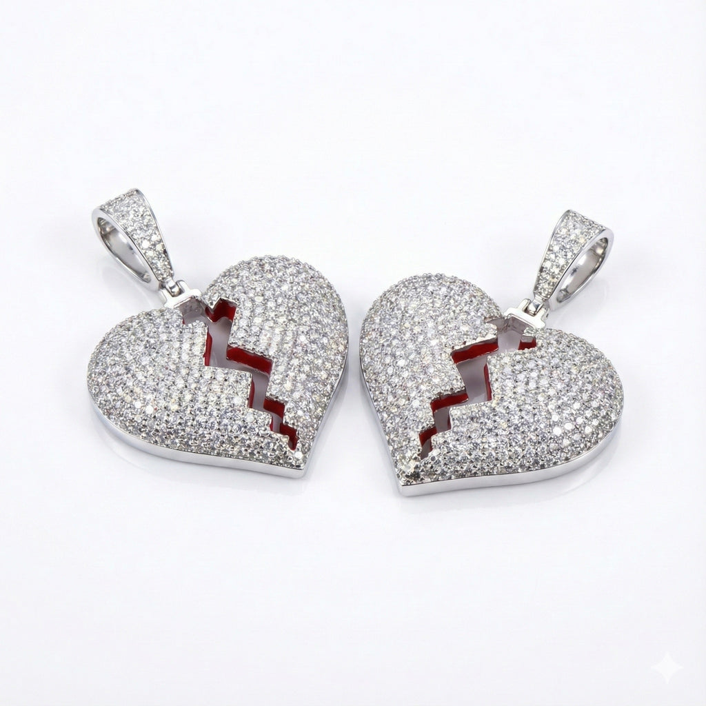 The Cold Heart Pendant With 4mm Tennis Chain